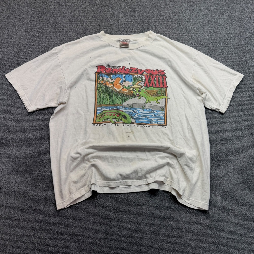 Vintage 2000 Ranger Rendezvous XXIII Knoxville TN Oneita T-Shirt White XL